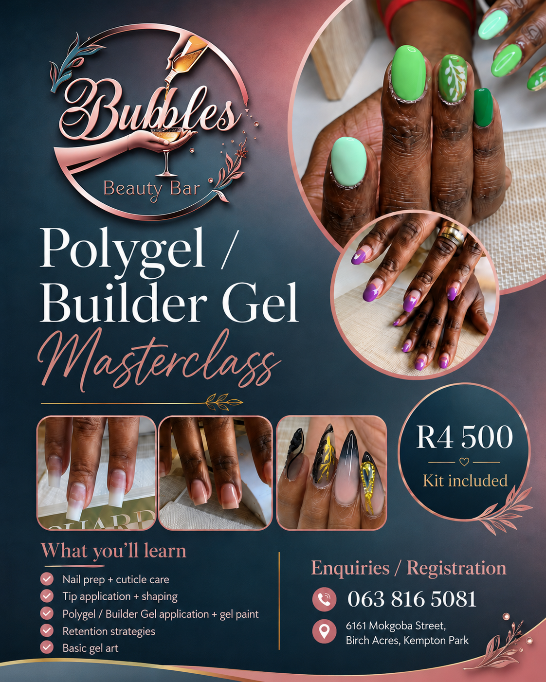 Polygel and Builder Gel Masterclass flyer