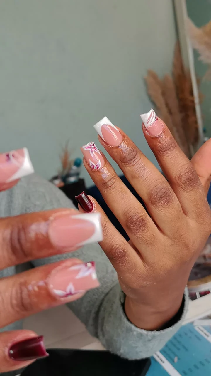 Polygel French tips created at Bubbles Beauty Bar
